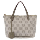 LOEWE Anagram Hand Bag Leather Gray Gold Auth ep13268-13