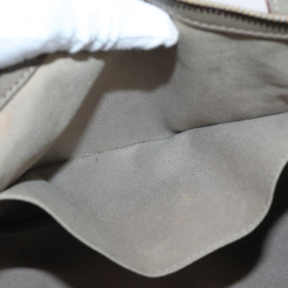 LOEWE Anagram Hand Bag Leather Gray Gold Auth ep13268