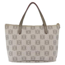 LOEWE Anagram Hand Bag Leather Gray Gold Auth ep13268-2