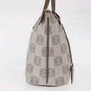 LOEWE Anagram Hand Bag Leather Gray Gold Auth ep13268-4