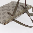 LOEWE Anagram Hand Bag Leather Gray Gold Auth ep13268-6