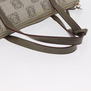 LOEWE Anagram Hand Bag Leather Gray Gold Auth ep13268-7