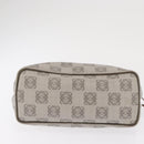 LOEWE Anagram Hand Bag Leather Gray Gold Auth ep13268-5