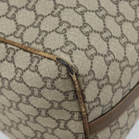 GUCCI GG Plus Supreme Hand Bag PVC Beige Gold Auth ep13270