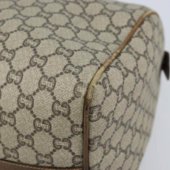 GUCCI GG Plus Supreme Hand Bag PVC Beige Gold Auth ep13270