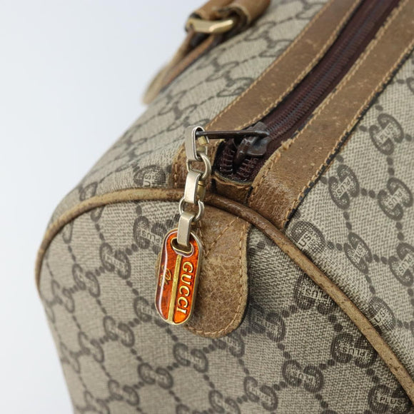 GUCCI GG Plus Supreme Hand Bag PVC Beige Gold Auth ep13270