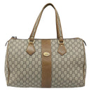 GUCCI GG Plus Supreme Hand Bag PVC Beige Gold Auth ep13270-13