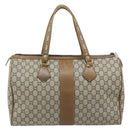 GUCCI GG Plus Supreme Hand Bag PVC Beige Gold Auth ep13270-2