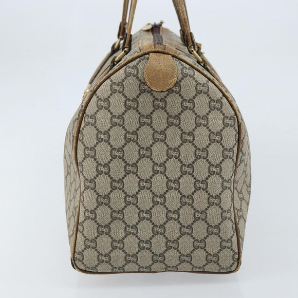 GUCCI GG Plus Supreme Hand Bag PVC Beige Gold Auth ep13270