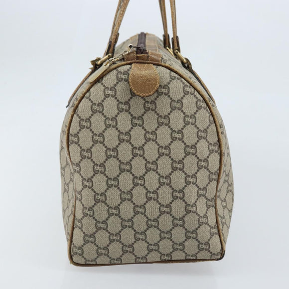 GUCCI GG Plus Supreme Hand Bag PVC Beige Gold Auth ep13270