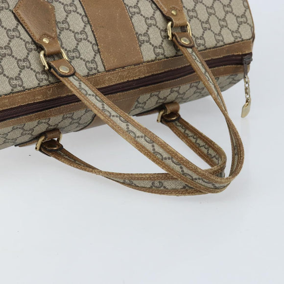 GUCCI GG Plus Supreme Hand Bag PVC Beige Gold Auth ep13270