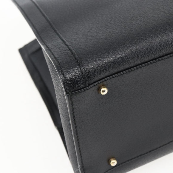 GUCCI Bamboe Handtas Leer Zwart Goud 002 1186 0260 Auth ep13272