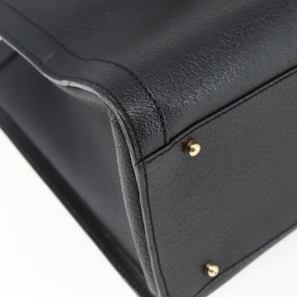 GUCCI Bamboe Handtas Leer Zwart Goud 002 1186 0260 Auth ep13272