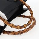 GUCCI Bamboe Handtas Leer Zwart Goud 002 1186 0260 Auth ep13272-7