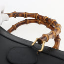 GUCCI Bamboe Handtas Leer Zwart Goud 002 1186 0260 Auth ep13272-8