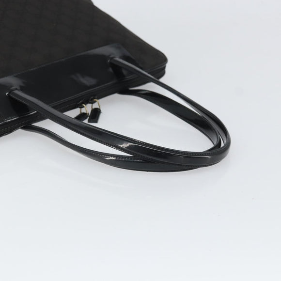 GUCCI GG Canvas Tote Bag Black Gold 002 1122 3444 Auth ep13276