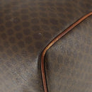 CELINE Macadam Canvas Boston Bag PVC Leather Brown Gold Auth ep13278-16