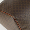 CELINE Macadam Canvas Boston Bag PVC Leather Brown Gold Auth ep13278-17