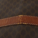 CELINE Macadam Canvas Boston Bag PVC Leather Brown Gold Auth ep13278-9
