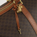 CELINE Macadam Canvas Boston Bag PVC Leather Brown Gold Auth ep13278-10
