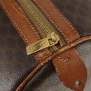 CELINE Macadam Canvas Boston Bag PVC Leather Brown Gold Auth ep13278-11