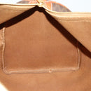 CELINE Macadam Canvas Boston Bag PVC Leather Brown Gold Auth ep13278-20