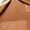 CELINE Macadam Canvas Boston Bag PVC Leather Brown Gold Auth ep13278-21