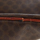 CELINE Macadam Canvas Boston Bag PVC Leather Brown Gold Auth ep13278-22