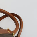 CELINE Macadam Canvas Boston Bag PVC Leather Brown Gold Auth ep13278-14