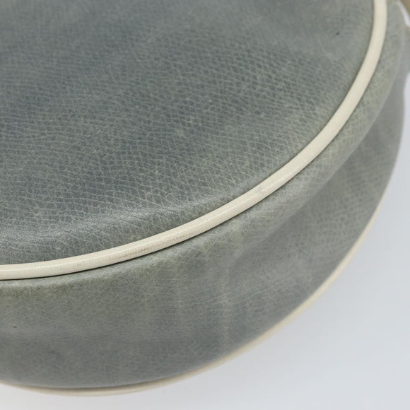 CELINE Shoulder Bag Leather Light Blue Gold Auth ep13281