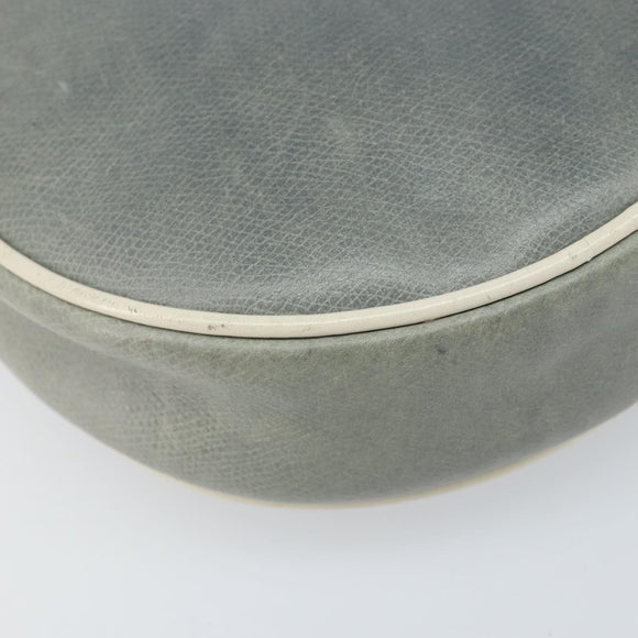 CELINE Shoulder Bag Leather Light Blue Gold Auth ep13281