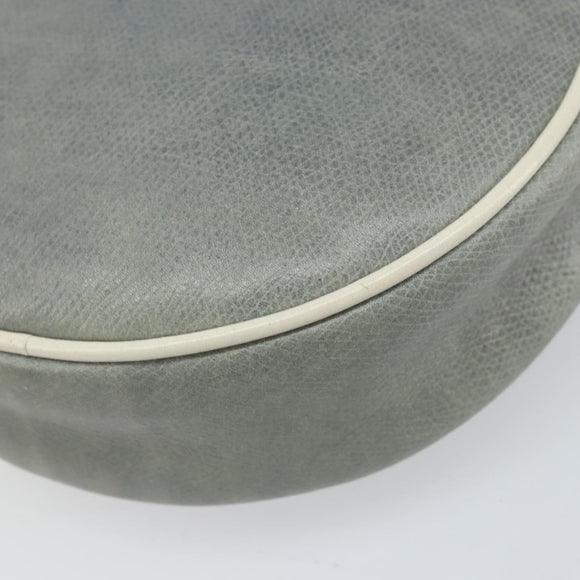 CELINE Shoulder Bag Leather Light Blue Gold Auth ep13281