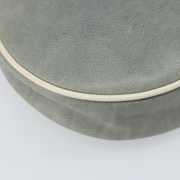 CELINE Shoulder Bag Leather Light Blue Gold Auth ep13281