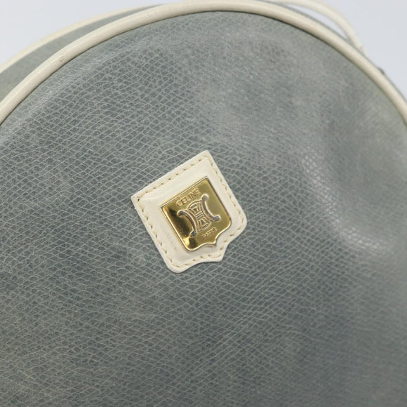 CELINE Shoulder Bag Leather Light Blue Gold Auth ep13281