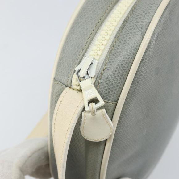 CELINE Shoulder Bag Leather Light Blue Gold Auth ep13281