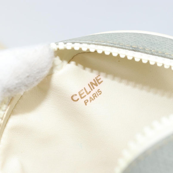 CELINE Shoulder Bag Leather Light Blue Gold Auth ep13281