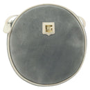 CELINE Shoulder Bag Leather Light Blue Gold Auth ep13281-13