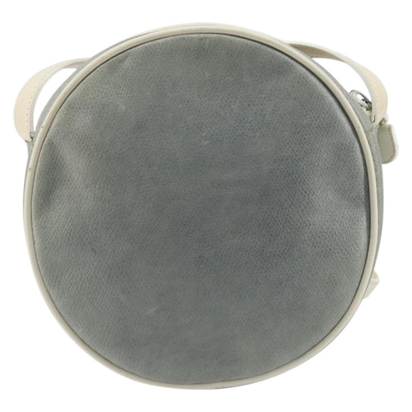 CELINE Shoulder Bag Leather Light Blue Gold Auth ep13281