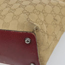 GUCCI GG Canvas Tote Bag Beige Silver 120840 Auth ep13283-9
