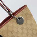 GUCCI GG Canvas Tote Bag Beige Silver 120840 Auth ep13283-10