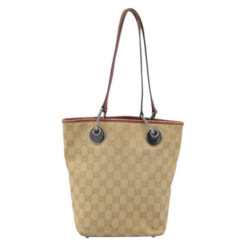 GUCCI GG Canvas Tote Bag Beige Silver 120840 Auth ep13283 - 0