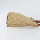 GUCCI GG Canvas Tote Bag Beige Silver 120840 Auth ep13283-3