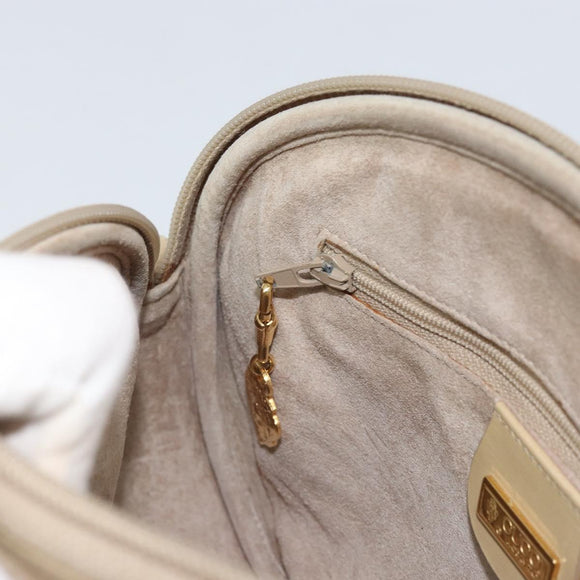 GUCCI Shoulder Bag Leather Beige Gold 007 112 0094 Auth ep13291
