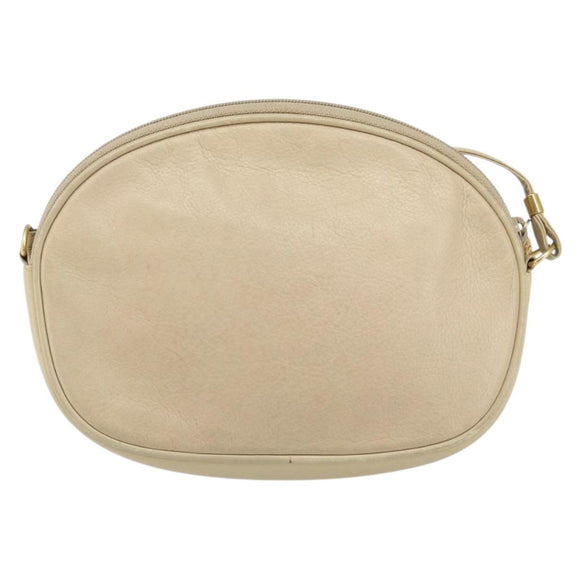 GUCCI Shoulder Bag Leather Beige Gold 007 112 0094 Auth ep13291