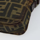 FENDI Zucca Canvas Shoulder Bag Black Brown Auth ep13292-10