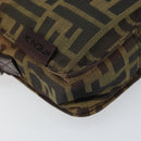 FENDI Zucca Canvas Shoulder Bag Black Brown Auth ep13292-11