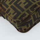 FENDI Zucca Canvas Shoulder Bag Black Brown Auth ep13292-13