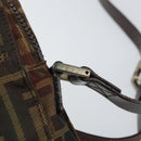 FENDI Zucca Canvas Shoulder Bag Black Brown Auth ep13292-14