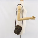 FENDI Zucca Canvas Shoulder Bag Black Brown Auth ep13292-23