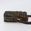FENDI Zucca Canvas Shoulder Bag Black Brown Auth ep13292-4